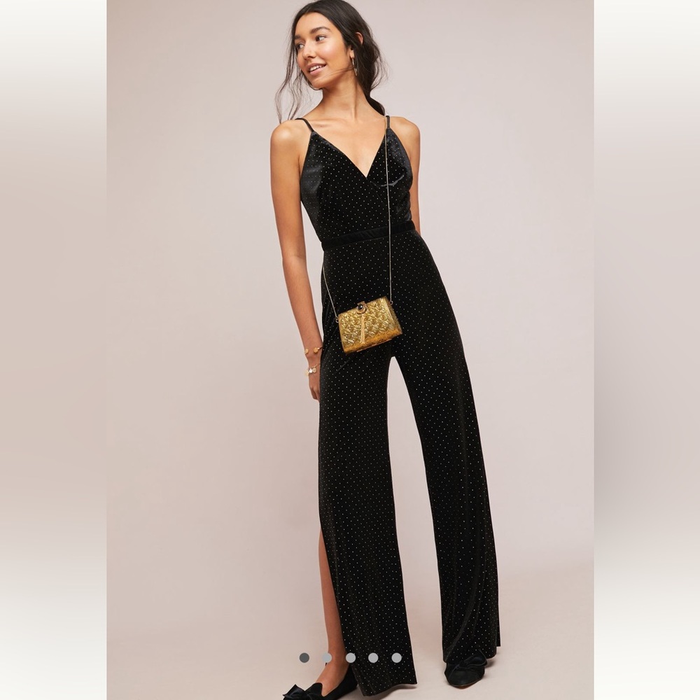 Monique Lhullier studded velvet jumpsuit